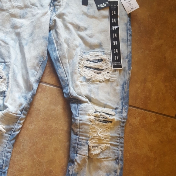 🆕️Distress Denim Flame Tiger Jeans 34w - Picture 5 of 8